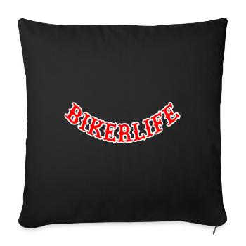 Bikerlife_red_ - Sofa pillowcase 17,3'' x 17,3'' (45 x 45 cm) - black - Front