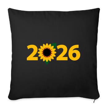 Gärtner 2026, Gartenarbeit 2026, Florist 2026 - Sofakissenbezug 45 x 45 cm - Schwarz - Vorne
