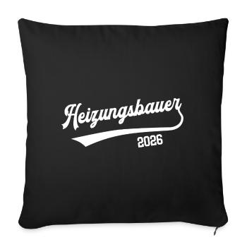 Ingénieur en chauffage 2026 Apprentissage Profession Chauffage Construction - Housse de coussin décorative 45 x 45 cm - noir - Devant