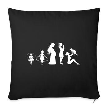 Évolution Famille des enfants de la fête des mères - Housse de coussin décorative 45 x 45 cm - noir - Devant