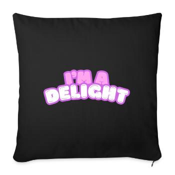 Im Delight Bubble Text - Sofa pillowcase 17,3'' x 17,3'' (45 x 45 cm) - black - Front