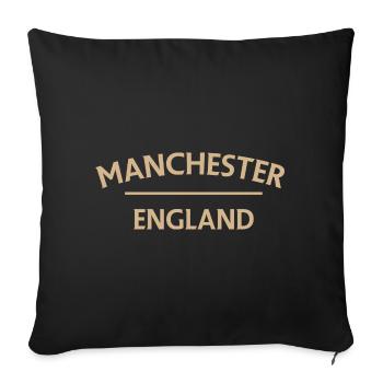 Manchester – Angleterre Lyrique - Housse de coussin décorative 45 x 45 cm - noir - Devant