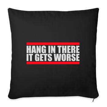 Tiens bon, ça empire. Drôle de plaisir. Dire - Housse de coussin décorative 45 x 45 cm - noir - Devant