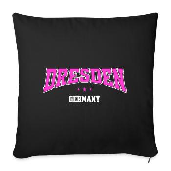 Dresden Germany Pink College Design - Sofakissenbezug 45 x 45 cm - Schwarz - Vorne
