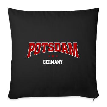 Potsdam Germany Arc Logo - Sofa pillowcase 17,3'' x 17,3'' (45 x 45 cm) - black - Front