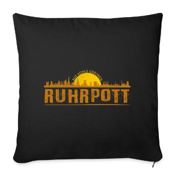Ruhrpott Skyline - Sofa pillowcase 17,3'' x 17,3'' (45 x 45 cm) - black - Front