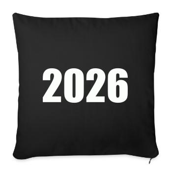 2026 - Sofa pillowcase 17,3'' x 17,3'' (45 x 45 cm) - black - Front