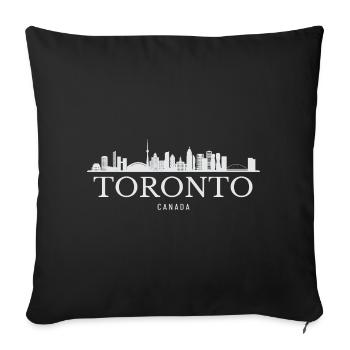 Toronto Skyline, Toronto Canada - Sofa pillowcase 17,3'' x 17,3'' (45 x 45 cm) - black - Front