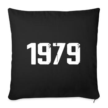1979 - Awesome since 1979 - Sofa pillowcase 17,3'' x 17,3'' (45 x 45 cm) - black - Front