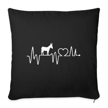 Donkey Lover Gift Passion Farm Animals - Sofa pillowcase 17,3'' x 17,3'' (45 x 45 cm) - black - Front