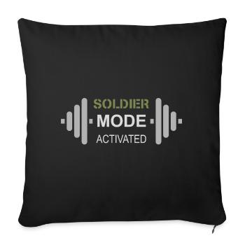 Mentalité de soldat | Cross Training et entraînement - Housse de coussin décorative 45 x 45 cm - noir - Devant