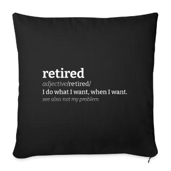 Retired Meaning Retired Definition - Sofa pillowcase 17,3'' x 17,3'' (45 x 45 cm) - black - Front