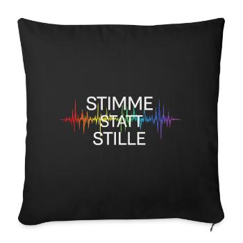 Stimme statt Stille für Aktivisten & Fans - Sofakissenbezug 45 x 45 cm - Schwarz - Vorne