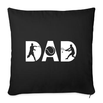 Tennis, père, père, tennis, père, tennis, - Housse de coussin décorative 45 x 45 cm - noir - Devant