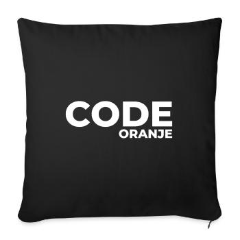 Code Oranje - Nederland - Netherlands Niederlande - Sofakissenbezug 45 x 45 cm - Schwarz - Vorne