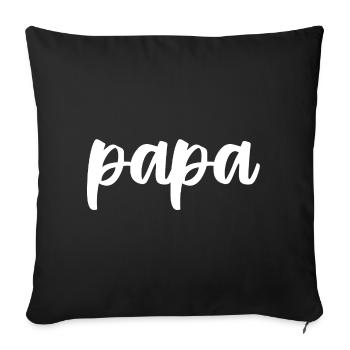 Papa : Design Calligraphie Élégante - Housse de coussin décorative 45 x 45 cm - noir - Devant