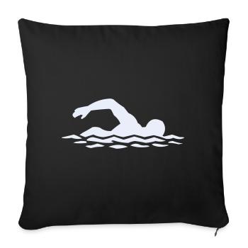 Float silhouette in water - Sofa pillowcase 17,3'' x 17,3'' (45 x 45 cm) - black - Front