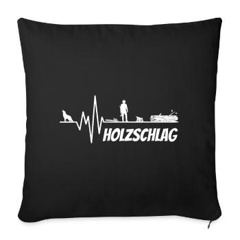 Herzschlag Puls Holzfäller BIG WHITE - Sofakissenbezug 45 x 45 cm - Schwarz - Vorne