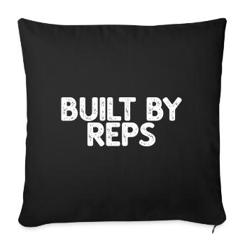 Built By Reps Lustiger Spruch - Sofa pillowcase 17,3'' x 17,3'' (45 x 45 cm) - black - Front