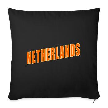Pays-Bas - Housse de coussin décorative 45 x 45 cm - noir - Devant