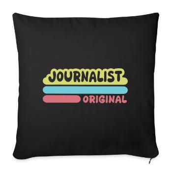 Journaliste dicté - Housse de coussin décorative 45 x 45 cm - noir - Devant