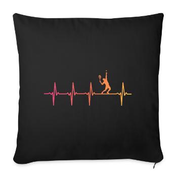 Tennis Sunset Heartbeat Tennis Player - Sofa pillowcase 17,3'' x 17,3'' (45 x 45 cm) - black - Front