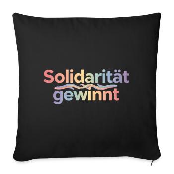 Solidarität Gewinnt Pastel Hoodie Demonstration - Sofakissenbezug 45 x 45 cm - Schwarz - Vorne