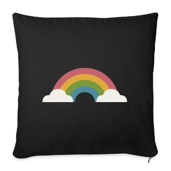 Rainbow and clouds - Sofa pillowcase 17,3'' x 17,3'' (45 x 45 cm) - black - Front