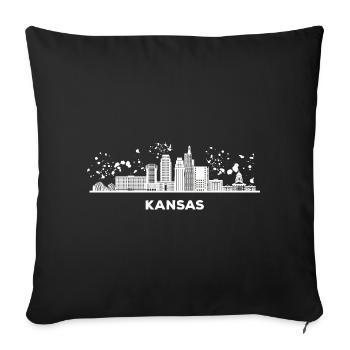 Kansans Skyline Cityscape Kansas - Sofa pillowcase 17,3'' x 17,3'' (45 x 45 cm) - black - Front