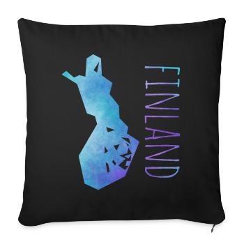 finland - Housse de coussin décorative 45 x 45 cm - noir - Devant