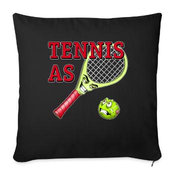 SPD - Tennis Schläger and angry Ball - das Motiv - Sofakissenbezug 45 x 45 cm - Schwarz - Vorne