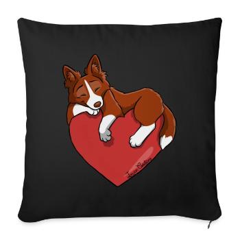 Border Collie Red - Sofa pillowcase 17,3'' x 17,3'' (45 x 45 cm) - black - Front