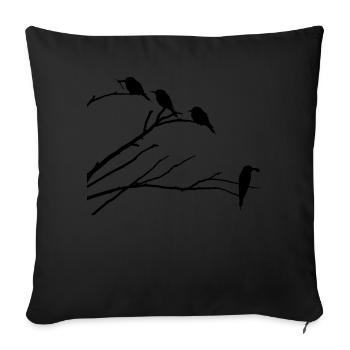 Vögel auf Ast - Sofakissenbezug 45 x 45 cm - Schwarz - Vorne