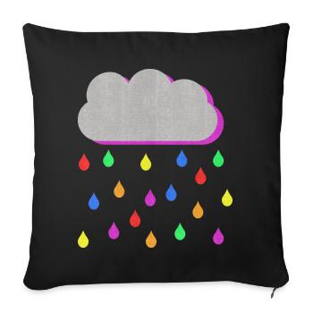 Rainbow Colorful Rain gouttes de nuage - Housse de coussin décorative 45 x 45 cm - noir - Devant
