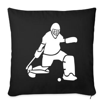 gardien de hockey sur gazon - Housse de coussin décorative 45 x 45 cm - noir - Devant