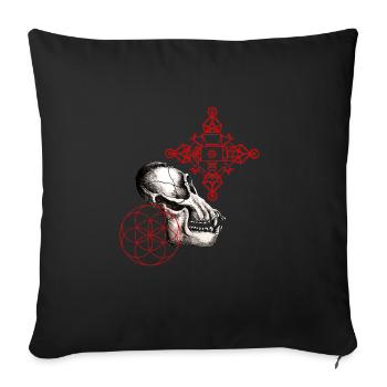 lunar australpithecus - Sofa pillowcase 17,3'' x 17,3'' (45 x 45 cm) - black - Front