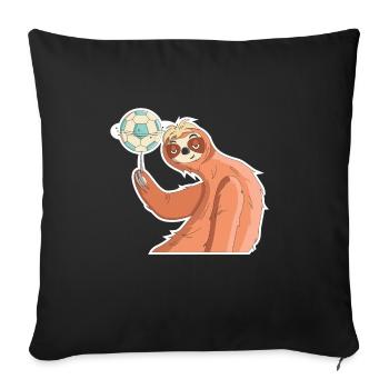 Sloth World Cup football World Cup gift - Sofa pillowcase 17,3'' x 17,3'' (45 x 45 cm) - black - Front