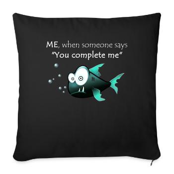 Funny saying funny funny shirt laugh funny - Sofa pillowcase 17,3'' x 17,3'' (45 x 45 cm) - black - Front
