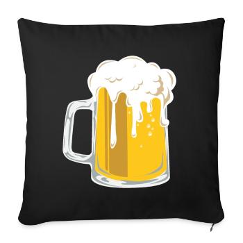 Bierkrug Bier - Sofakissenbezug 45 x 45 cm - Schwarz - Vorne