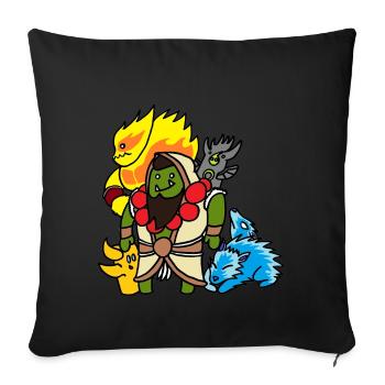 Shaman and Friends Companion Motive Gamer Stream - Sofa pillowcase 17,3'' x 17,3'' (45 x 45 cm) - black - Front