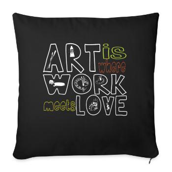 Artist - Sofa pillowcase 17,3'' x 17,3'' (45 x 45 cm) - black - Front
