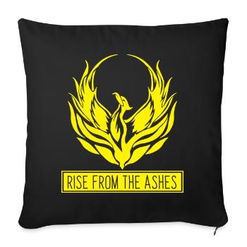 Rise from the Ashes Phoenix Phoenix animal flames - Sofa pillowcase 17,3'' x 17,3'' (45 x 45 cm) - black - Front