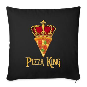 Pizza Crown King Pizzeria eating Italian - Sofa pillowcase 17,3'' x 17,3'' (45 x 45 cm) - black - Front