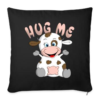 Hug me Kuh - Sofakissenbezug 45 x 45 cm - Schwarz - Vorne