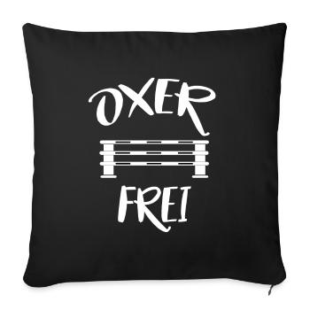 Oxer Frei Pferde Liebhaber Sport Springreiten - Sofakissenbezug 45 x 45 cm - Schwarz - Vorne