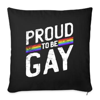 Gay Pride - Sofa pillowcase 17,3'' x 17,3'' (45 x 45 cm) - black - Front