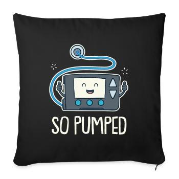 So Pumped Diabetes Type 1 Funny Insulin Pump - Sofa pillowcase 17,3'' x 17,3'' (45 x 45 cm) - black - Front