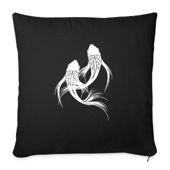 Fish Fish Asia Japan Kids Child - Sofa pillowcase 17,3'' x 17,3'' (45 x 45 cm) - black - Front