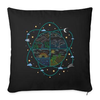 Landscapes (Atom) - Sofa pillowcase 17,3'' x 17,3'' (45 x 45 cm) - black - Front