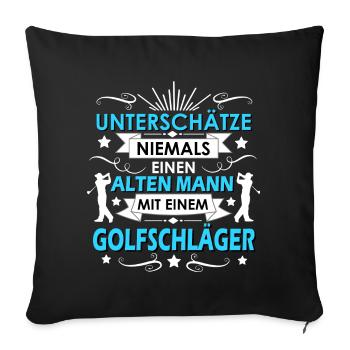 Golf Golfspieler - Sofakissenbezug 45 x 45 cm - Schwarz - Vorne